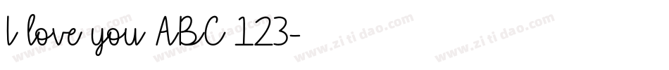 I love you ABC 123字体转换